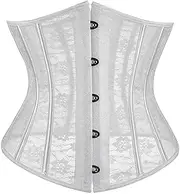 [FZYLQY] Bustier Corset Top Women Mesh Breath Push Up Bustier Sheer Corset Crop Top Fashion Jacquard Club Party Sheepwear