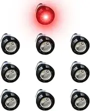 KITUREK 10PCS 18mm Car Eagle Eye LED Bulbs, 12V Ultra-thin Motorcycle Daytime Running Lights, Waterproof DRL Bumper Fog Light Small Bulbs, Tail Backup Reverse Marker Lights for Car Motor (Red)
