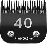 Docal 40# Pet Dog Grooming Detachable Blades, Compatible with Andis Size-7FC Cut Length 1/100"(0.25mm), Most A5,KM Series Clippers,Made of Ceramic Blade & Stainless Steel Blade (Black)