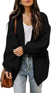 [vbcdwa] Womens Chunky Long Sleeve Sweaters Casual Open Front Knitwear Oversized Knit Cardigan