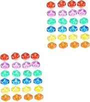 CIYODO 48 Pcs Educational Dice Set Acrylic 10-Sided Dice 0-9 for Classroom Math Role Playing Games