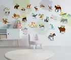 3D Alphabet Animal Wallpaper Wall Mural Removable Self-adhesive 61