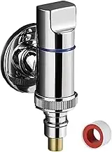 Water Spigot Washing Machine Quick Opening Stop Stainless Steel Angle Valve-1Pcs G1/2' Silver