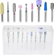 Nail Drill Bits Cuticle Clean Polishing Buffing Drill Bit Set Manicure Pedicure Tools (9 Pcs)