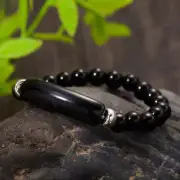 Natural Obsidian Crystal Handmade Round Beaded Energy Healing Stretchy Bracelet