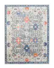 Solo Rugs Hollis Contemporary Floral Hand-Knotted Wool-Blend Area Rug