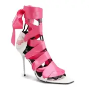 NEW BALMAIN Heels x Barbie Unity Ribbon Ankle-Tie Stiletto Sandals EU 39