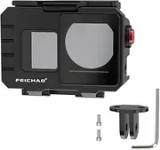 FEICHAO 80m Diving Camera Case 1/4 Positioning Hole Underwater Frame Compatible with Action 5 Pro/4/3 Sports Camera (Case+2-Slot Bracket)