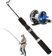 Fishing Rod and Reel Combo, Retractable Fishing Pole Lightweight with Reel, Carbon Fiber Outdoor Sport Portable Angling Tackle for Saltwater, Freshwater