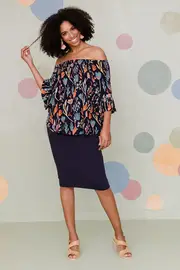 Off The Shoulder Floral Top--HAND-295