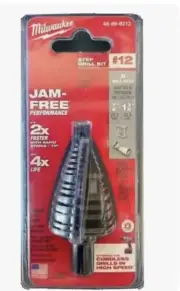 Milwaukee Jam-Free Step Drill Bit#12 Black Oxide NEW/Factory Sealed Packaging