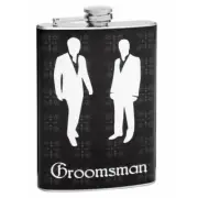 Groomsman Flask with White Outline Groomsmen