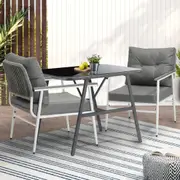 Livsip 3PCS Outdoor Dining Set Patio Furniture Setting Garden Table and Chairs