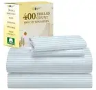 California Design Den Striped Bed Sheets Twin Size - 100% Cotton Sheets Set L...