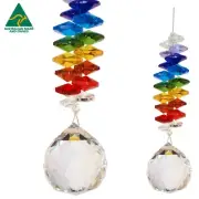 Chakra crystal ball suncatcher gift for her, prism rainbow hanging suncatchers
