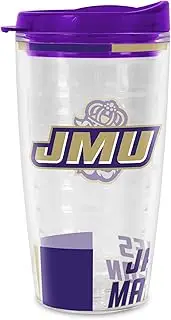 Rico Industries NCAA James Madison Dukes 16 oz Double Walled Insulated Tritan Classic Tumbler Cup Keeps Drinks Cold & Hot, USA Made