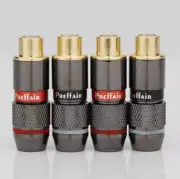 4PCS Audio Connectors HIFI Gold-Plated RCA Female Plug Signal Cable Adapters Lot