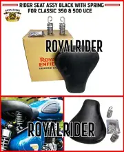 "RIDER SEAT ASSY BLACK WITH SPRING" FIT FOR ROYAL ENFIELD CLASSIC 350 & 500 UCE (for: Royal Enfield)
