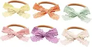 Hohopeti 6pcs Bow Headbands for Nylon Elastic Lace Hair Accessories Sweet Headdresses for All Occasions Lightweight and Versatile Hairbands