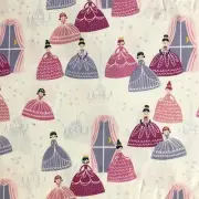 1yd Moda Once Upon A Time Princess White Pink Purple Print Hsu Cotton Fabric