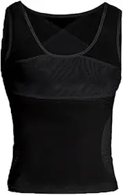 [WUJNANG] Men Shapewear Vest for Men with Waist Trainer Sweat Suit Slimming Shirt Workout Tank Top Body Shaper Fitness,Black-2X