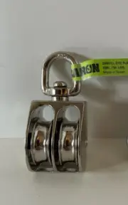 Double Wheel Swivel Eye Pulley ~Baron 0178ZD ~1 1/2 Inch ~SWL 150 lb