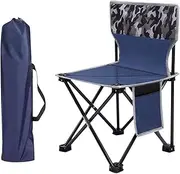 Camping Stool Camping Stool Portable Chair Folding Seat Fishing Camping Picnic BBQ Garden Hiking Stool Outdoor Folding Chair Barbecue Travel Accessories(Camouflage Blue)