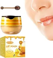 Bee Lip Balm Pot | Hydrating Lip Sleeping Masque - Lip Care with Brush Long-Lasting Efficacy Honey Moisturizing Lip Cover Hydrating & Preventing Dry and Cracked Lip