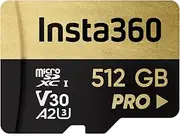 Insta360 512GB UHS-III V30 A2 MicroSD Memory Card for One X/X2/X3/X4, R/RS, Ace Pro and Sphere Action Cameras