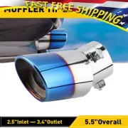 Fit 1.5 - 2.3inch Muffler Car Tip Pipe, Exhaust Stainless Steel Effect Chrome (for: Lincoln)
