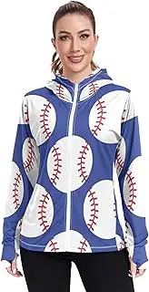 [Caihoyu] Zip Hoodie with Thumb Holes Gym Shirts UPF 50+ Plain Sweatshirt Women Athletic Jacket Hiking Outdoor