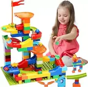 Marble Run Track Building Blocks - STEM Toy 110-pc Bricks Tracks Set for Kids