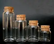 2pcs 50ml Empty Sample Vials Clear Glass Bottles with Corks Jars
