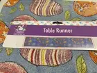 Easter Table Runner Blue With Easter Eggs Cotton 13” X 70”