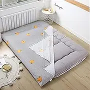 Japanese Futon Mattress Encasement 100% Cotton Double Zipper Machine Washable Floor Mattress Protector Queen Size 150x200cm