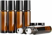 10ml 10Pcs Amber Roll On Glass Bottles Roller Ball For Perfume Essential Oil