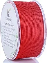 KONMAY 1.0mm Red Nylon String with Case for Bracelets,90 Yards Braided Nylon Satin Cord for Jewelry Making, Beading,Chinese Knotting, Kumihimo, Macramé