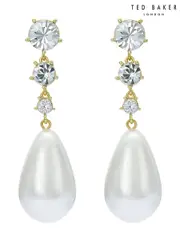 Ted Baker Gold Tone Pearsti: Statement Crystal Bead Drop Earrings (F08487) | $104