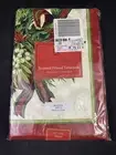 NIP Fabric Printed Tablecloth Benson Mills Christmas Ribbons 52 x 70" Oblong