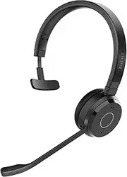 Jabra Evolve 65 TE Wireless Mono Headset - UC Cert - Passive Noise Cancelling USB A Booster - On Ear Bluetooth Headphones with Noise Canc Boom Mic - Clear Voice Calls - Lightweight - Outstanding Audio