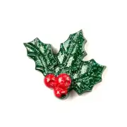 Resin Christmas Leaves Decoration Crafts Flatback Cabochon Embellishments 8Pcs