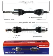 SurTrack Pair Set 2 Front CV Axle Shafts For Ford Contour Mercury 2.0l FWD Auto (for: Ford)