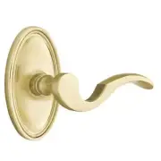 Emtek Cortina Door Lever Passage Set Oval Rosette Satin Brass
