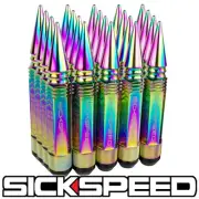 SICKSPEED 20 PC NEO CHROME 5 1/2" LONG SPIKED STEEL LOCKING LUG NUTS 12X1.5 L07 (for: Jaguar)