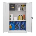 Folding File cabinet Metal Storage Cabinet W/2 Layers Adjustable Shelves New US.