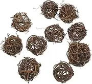 GLSTOY 10pcs Natural Rattan Decorative Spheres Rustic DIY Orbs for Weddings Parties and Home Decor Versatile Vase Fillers for Creative Arrangements