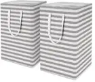 WISELIFE 2-Pack Laundry Hamper 75L Collapsible L Laundry Baskets 24.4"(H) GREY