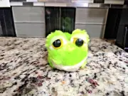 Aurora Frog Plush Dreamy Green Glassy Eyes Cuddly Soft Beanie Rear 7 “
