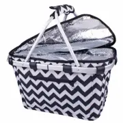 D.LINE Shop & Go Insulated Cooler Carry Basket with Lid Chevron Stripe!