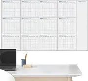 Yearly Whiteboard Calendar, Dry Erase Calendar, Wall Year Calendar, Erasable Whiteboard Calendar, Reusable Year Planner, Erasable Wall Calendar With Blank Yearly Format For Organized Planning, 280g